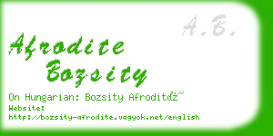 afrodite bozsity business card